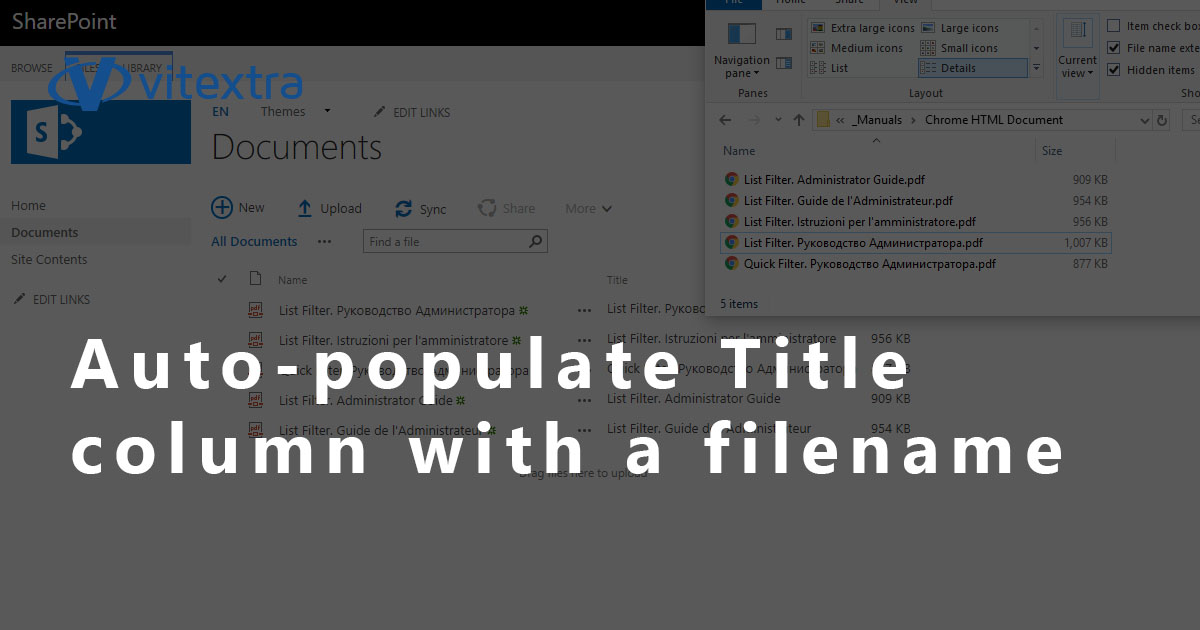 Autopopulate Title column with a filename
