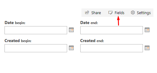 Filter panel settings