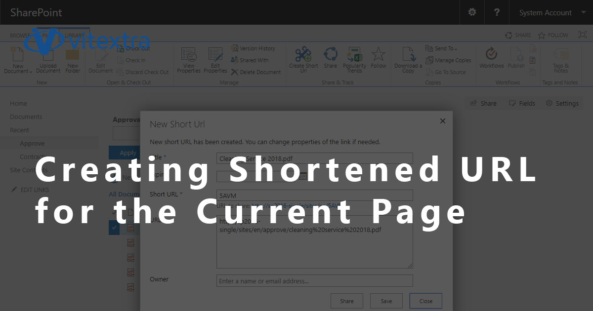 Creating Shortened URL for the Current Page