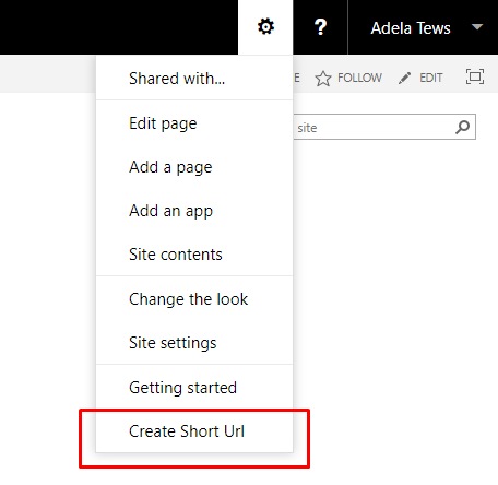 SharePoint Site Actions Menu