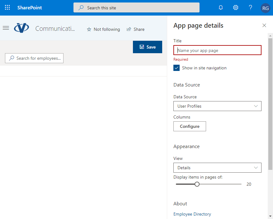 SharePoint App Page. Edit Mode