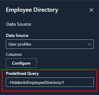 Predifined Search Query in Employee Directory