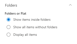 List Filter Folders Settings