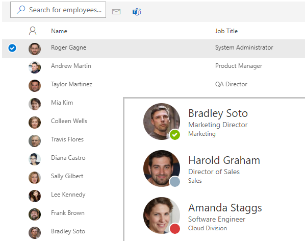 Vitextra Employee Directory. User Presence