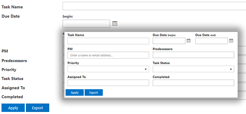 Vitextra List Filter. Filter Panel Layouts