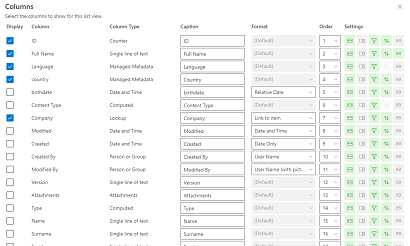 Vitextra List Filter Online. View Settings